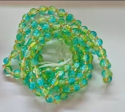 Green & Blue Beaded Waist Chain